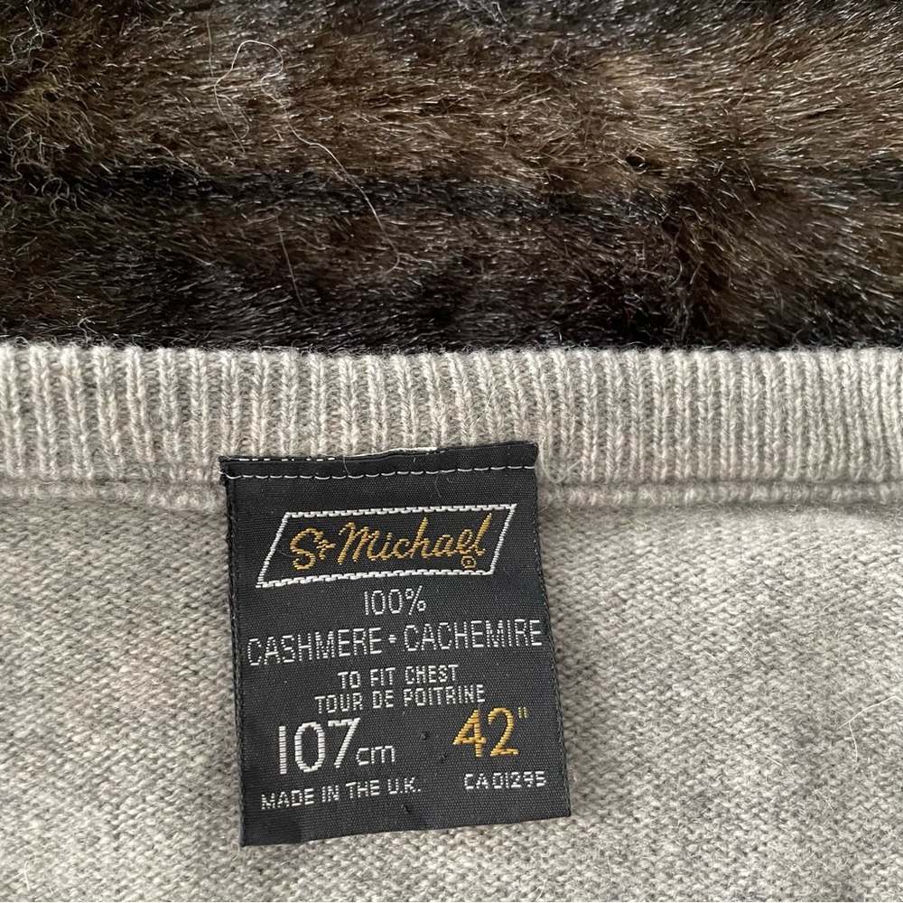 St. Michaels by Marks & Spencer Vintage Mens Cashmere Sweater Sz. 42 - Picture 4 of 6